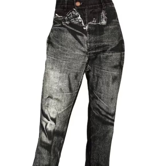 Jean Paul Gaultier – Denim Trompe L'oeil Jeans Black/Gray Size 6 / 8 6/8 FR42 - Picture 11 of 11